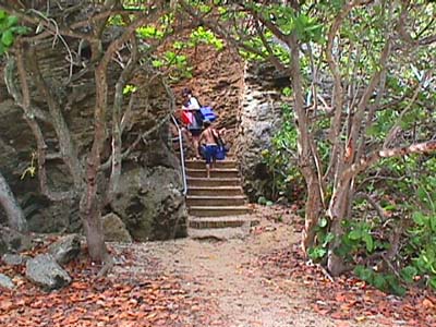 Stairs leading to La'ie Point