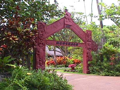 Entrance to New Zealand village
